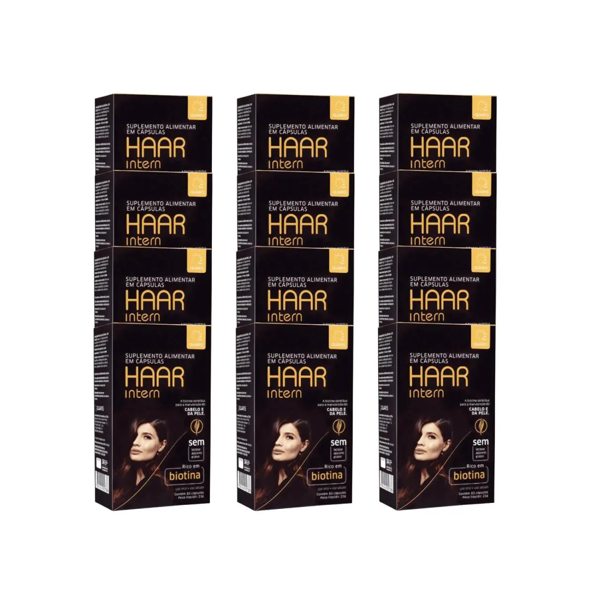 KIT 12X VITAMINA HAAR INTERN CABELO E PELE 60 CPS - QUARIS