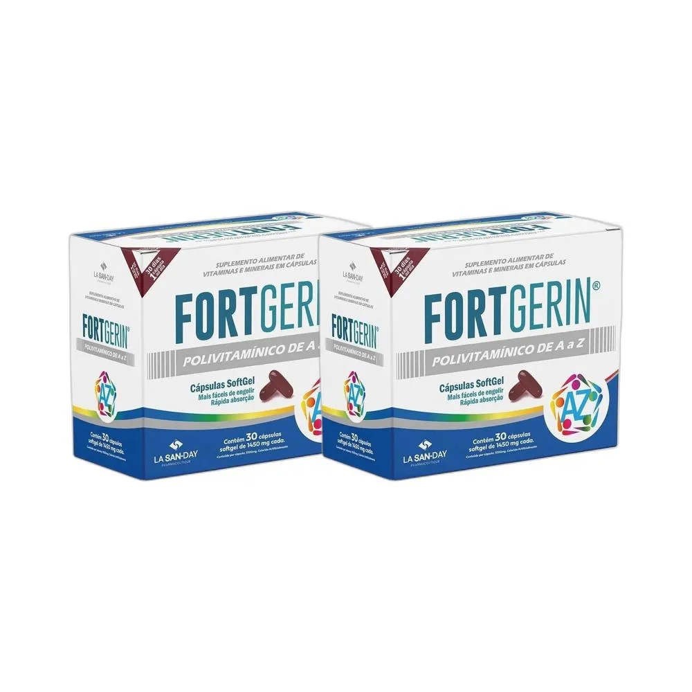 KIT 2X VITAMINAS E MINERAIS FORTGERIN AZ 30 CPS - LA SAN DAY
