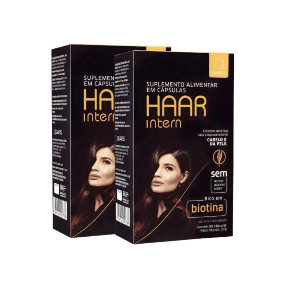 KIT 2X VITAMINA HAAR INTERN CABELO E PELE 60 CPS - QUARIS