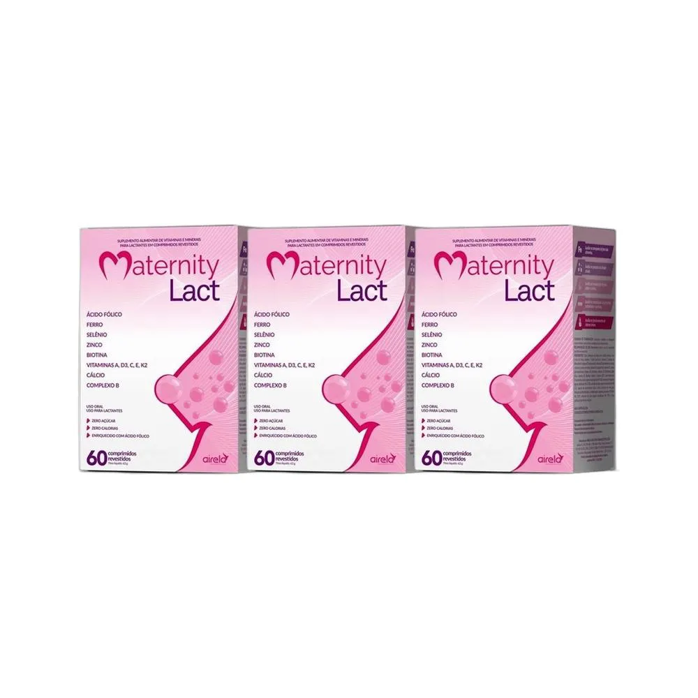 KIT 3X VITAMINA MATERNITY LACT 60 CPR REVESTIDOS - NATULAB
