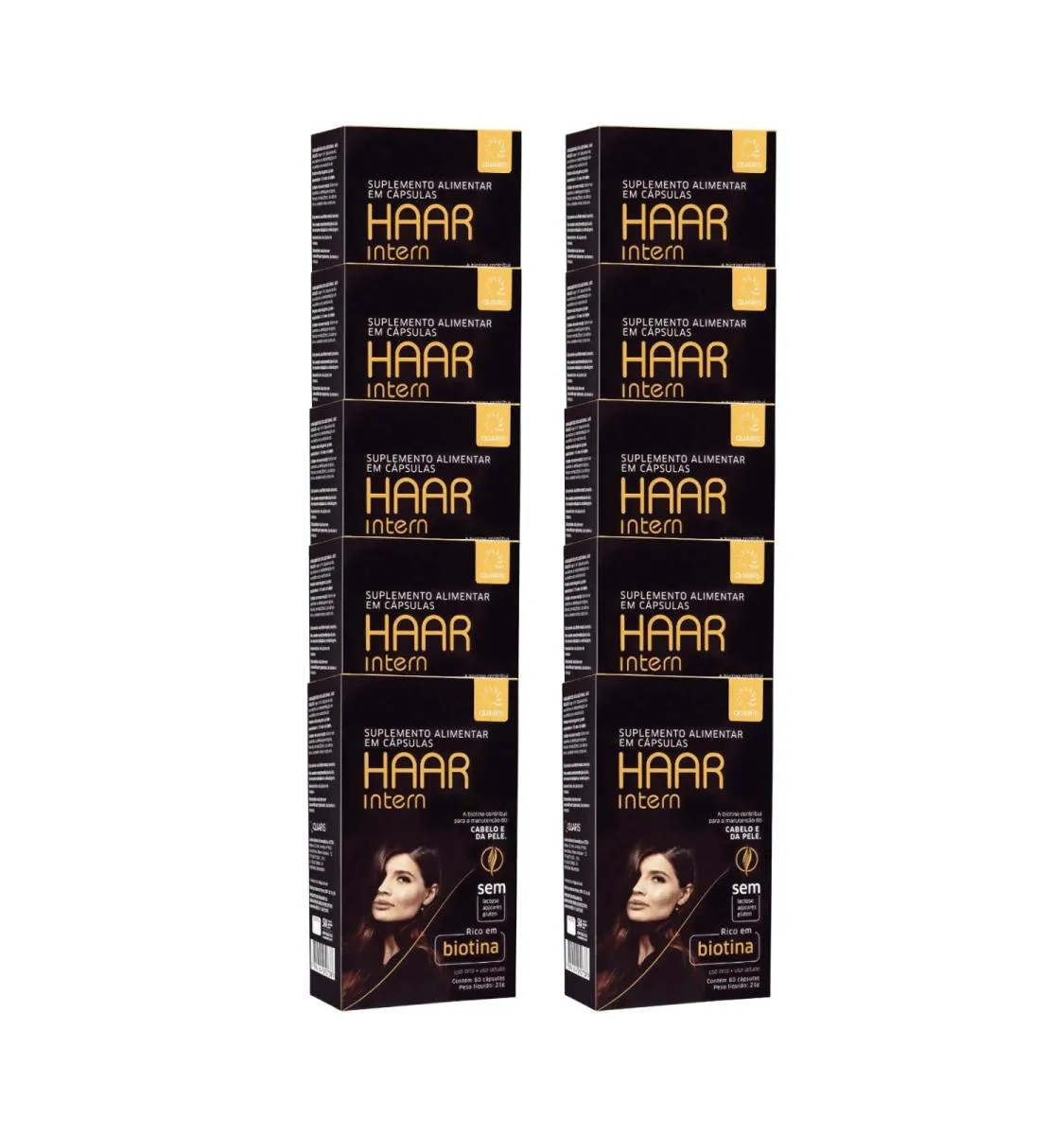 KIT 10X VITAMINA HAAR INTERN CABELO E PELE 60 CPS - QUARIS
