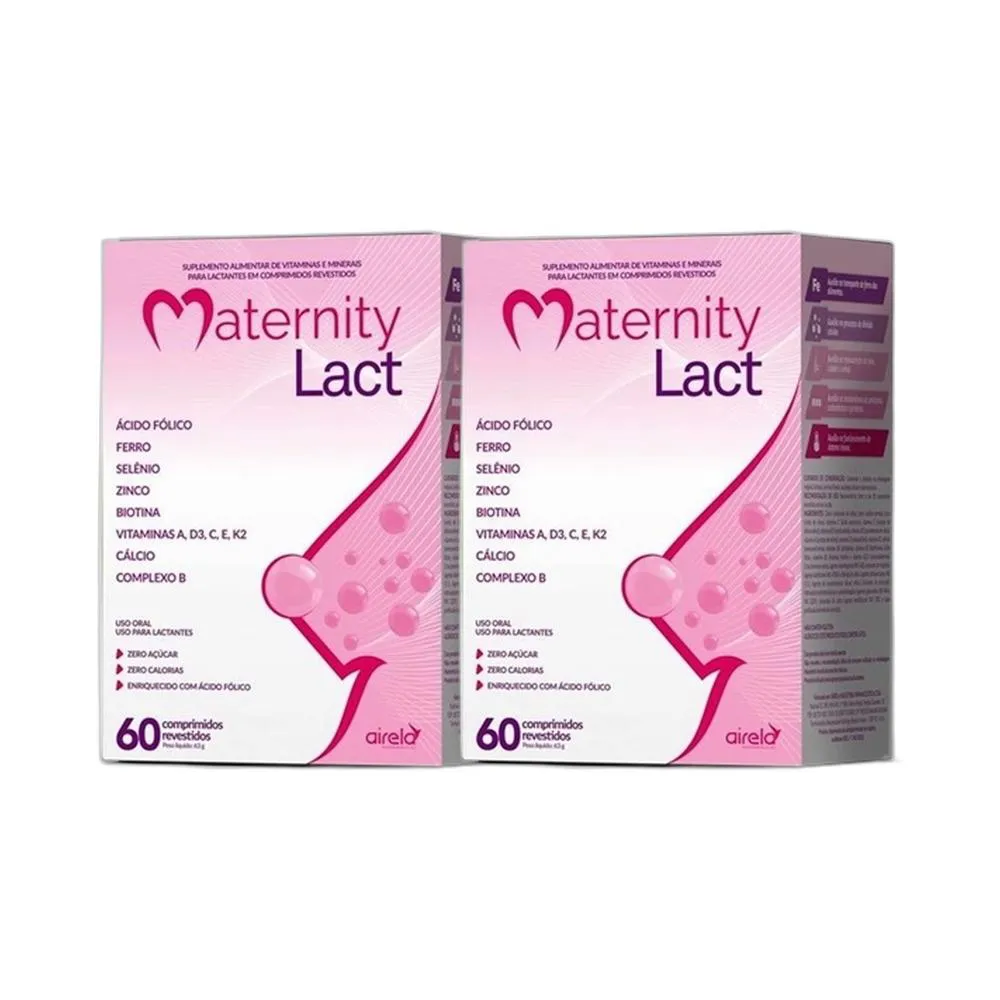 KIT 2X VITAMINA MATERNITY LACT 60 CPR REVESTIDOS - NATULAB