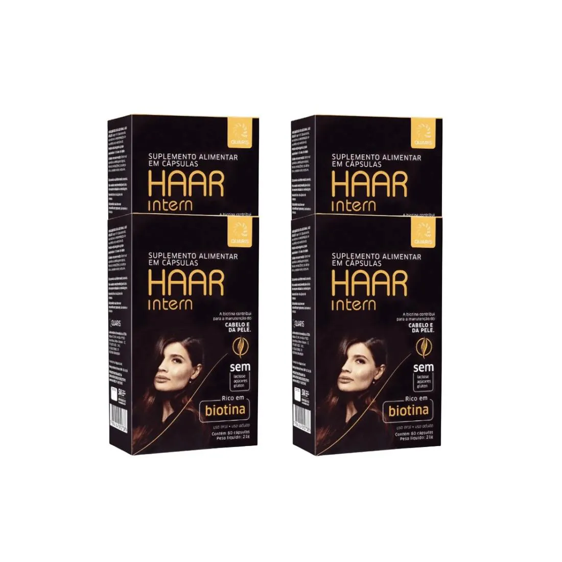 KIT 4X VITAMINA HAAR INTERN CABELO E PELE 60 CPS - QUARIS