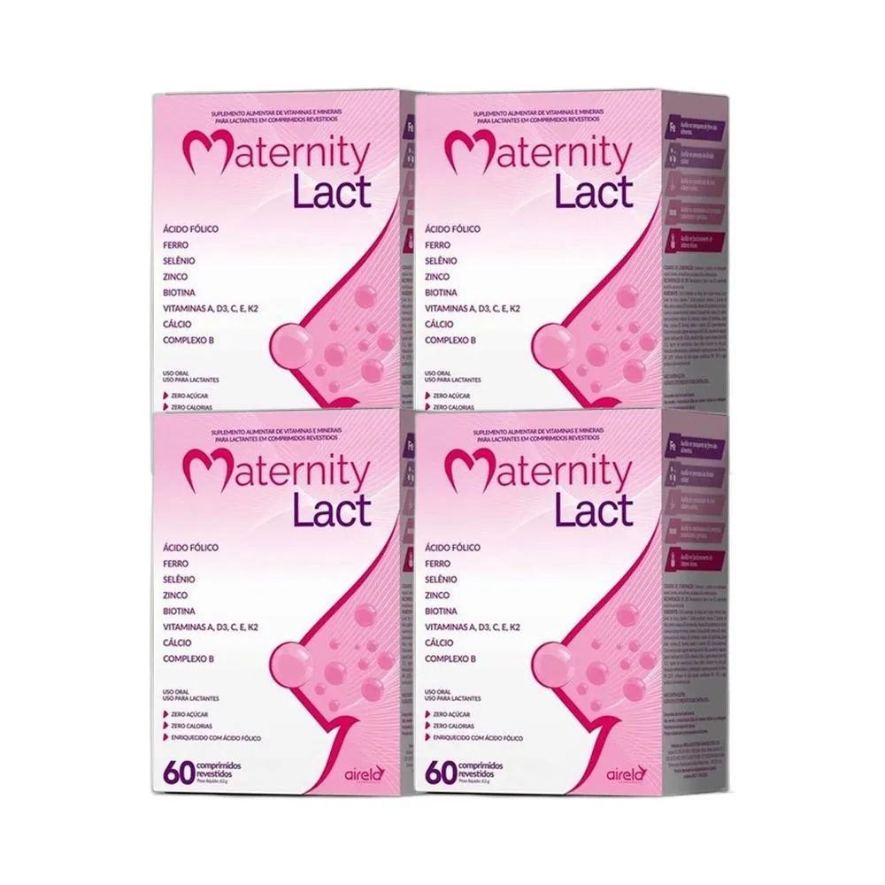 KIT 4X VITAMINA MATERNITY LACT 60 CPR REVESTIDOS - NATULAB