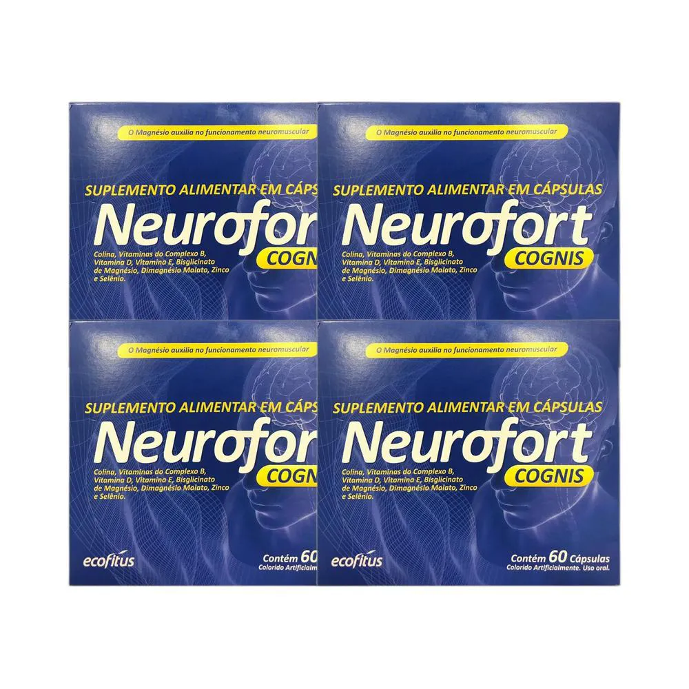 KIT 4X VITAMINAS NEUROFORT COGNIS 60 CPS - ECOFITUS
