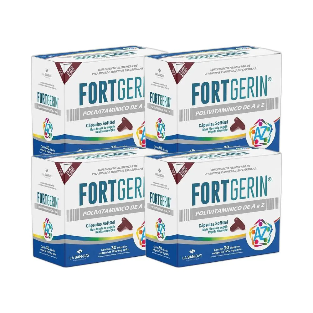 KIT 4X VITAMINAS E MINERAIS FORTGERIN AZ 30 CPS - LA SAN DAY