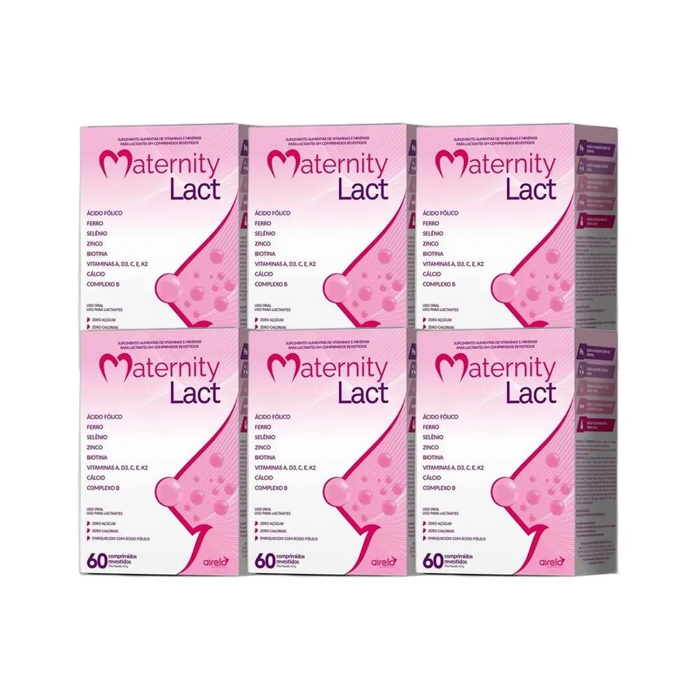 KIT 6X VITAMINA MATERNITY LACT 60 CPR REVESTIDOS - NATULAB