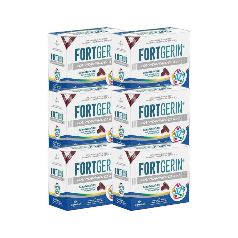 KIT 6X VITAMINAS E MINERAIS FORTGERIN AZ 30 CPS - LA SAN DAY