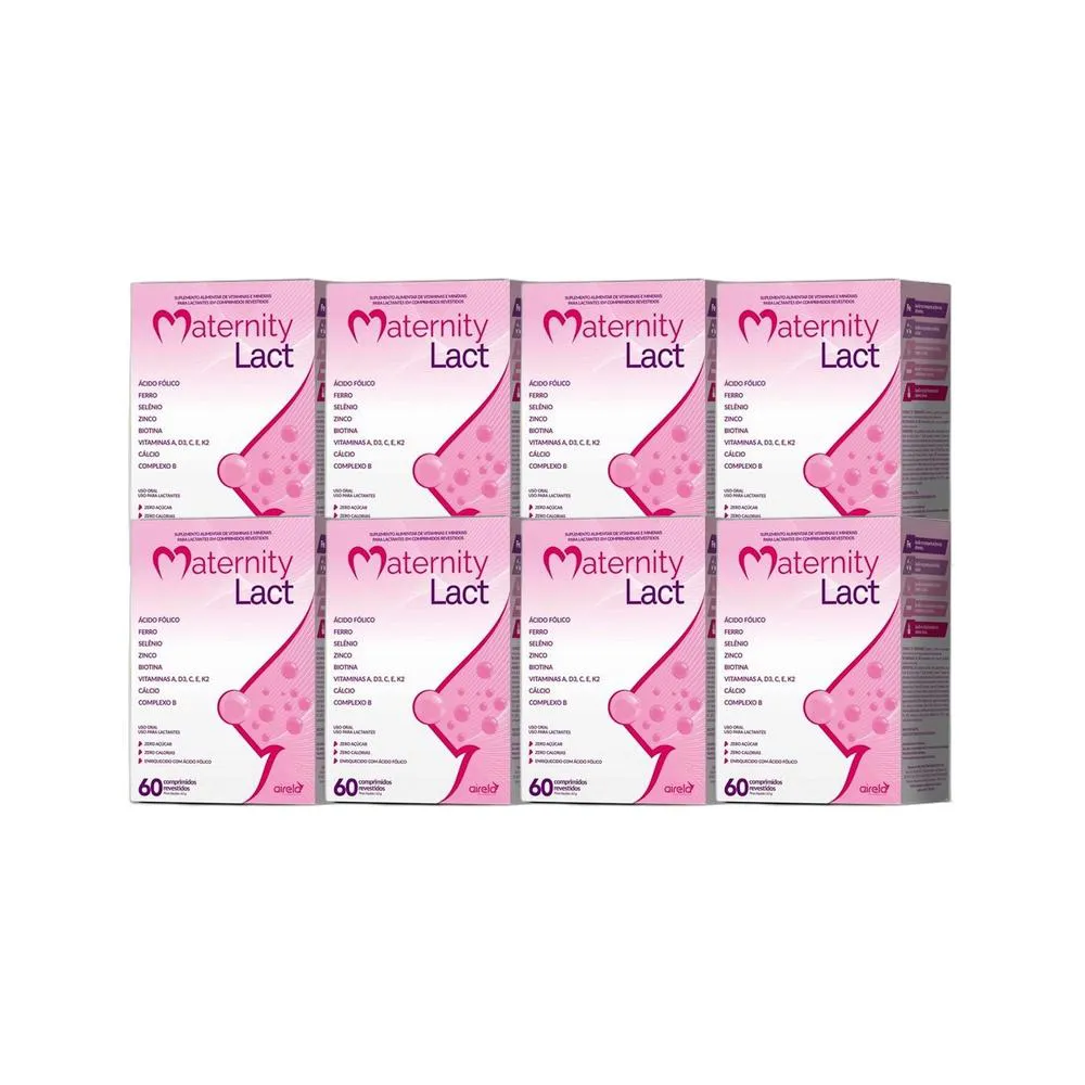 KIT 8X VITAMINA MATERNITY LACT 60 CPR REVESTIDOS - NATULAB