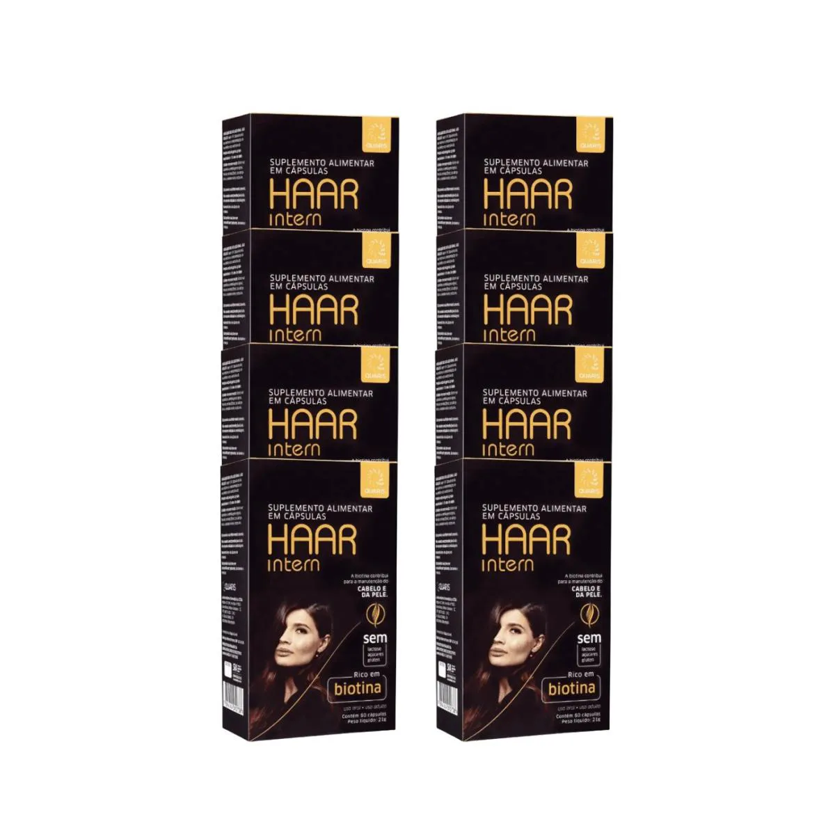 KIT 8X VITAMINA HAAR INTERN CABELO E PELE 60 CPS - QUARIS