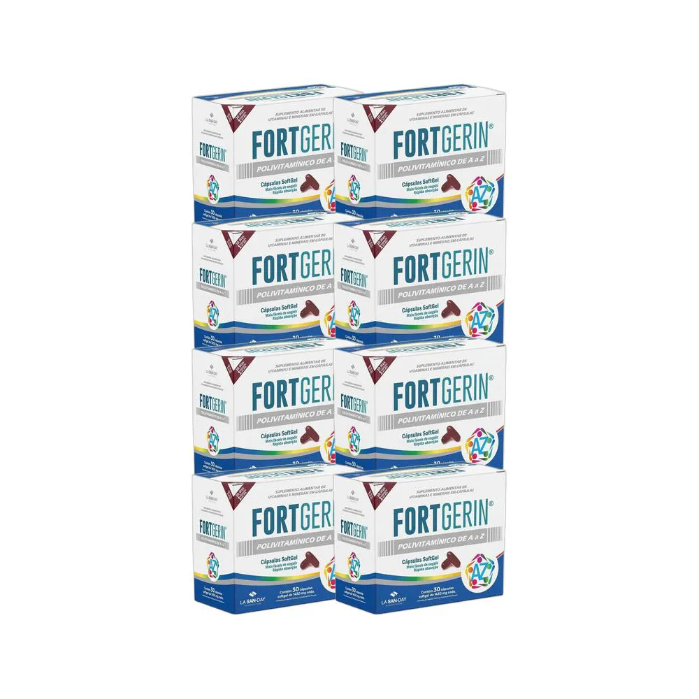KIT 8X VITAMINAS E MINERAIS FORTGERIN AZ 30 CPS - LA SAN DAY