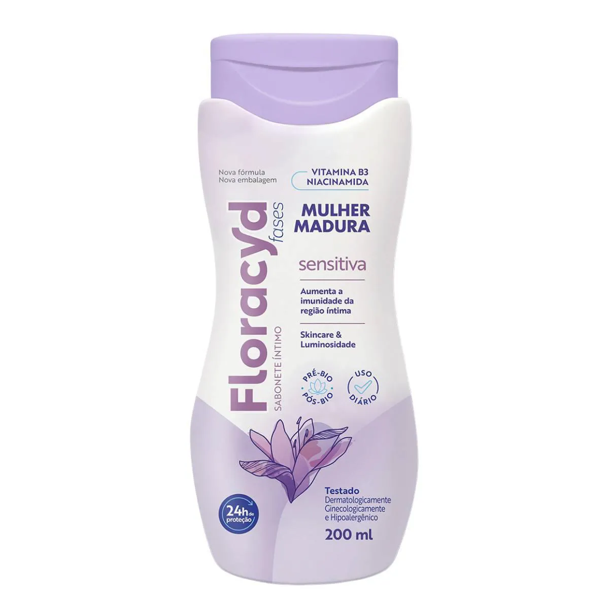 Sabonete Líquido Íntimo Floracyd Sensitiva Mulher Madura com 200ml