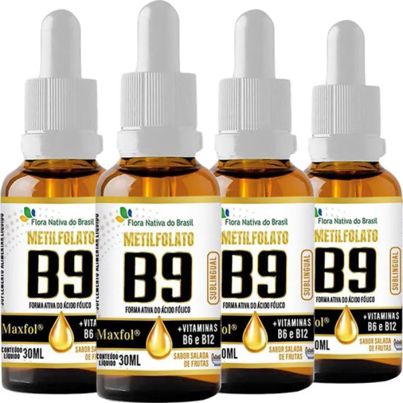 VITAMINA B9 SUBLINGUAL METILFOLATO 4 X 30ML FLORA NATIVA