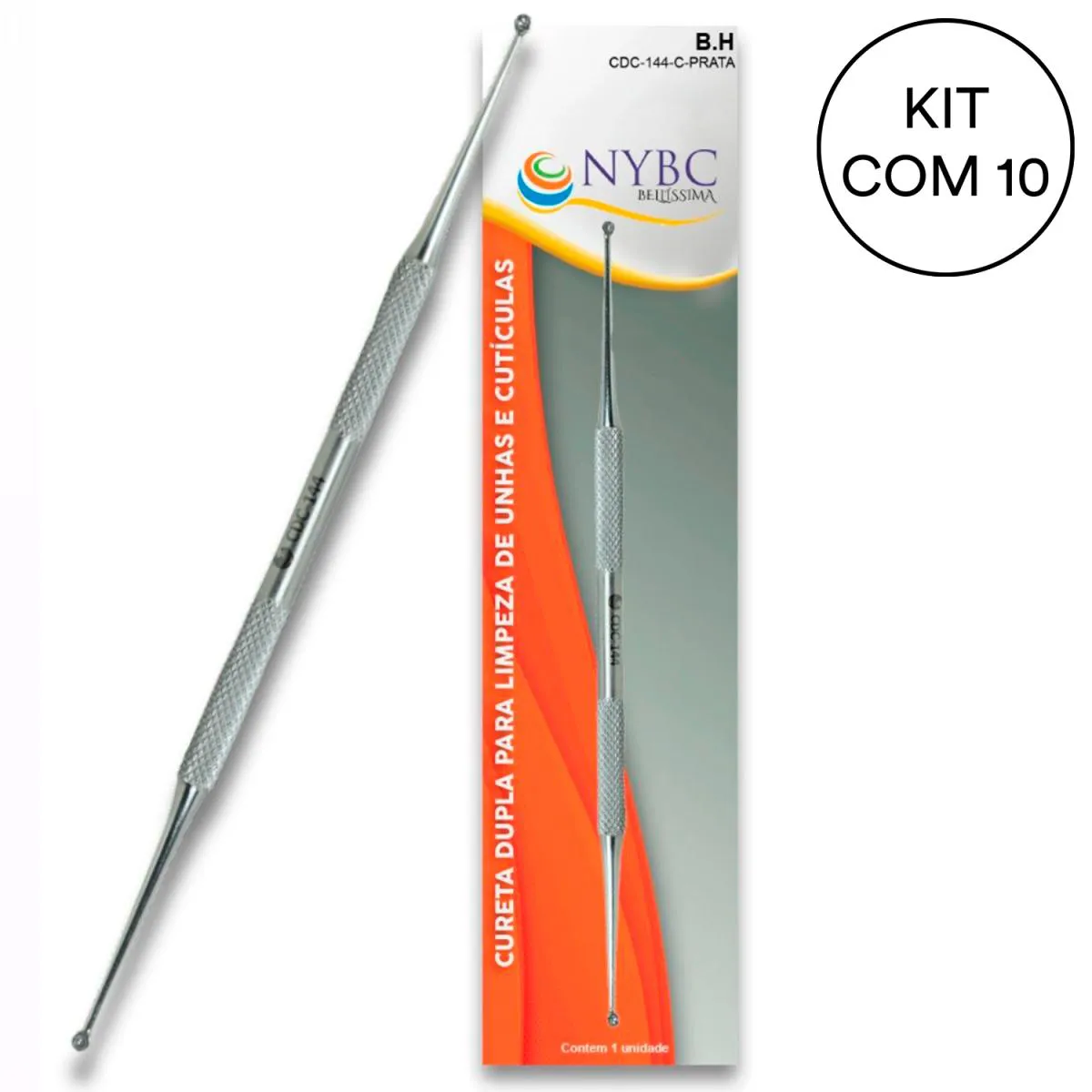 KIT 10 CURETA DUPLA (14,4 CM) INOX 420 NYBC