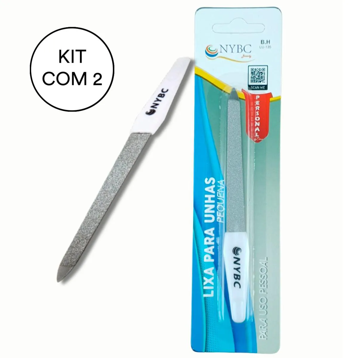 KIT 2 LIXA PARA UNHAS PEQUENA ( 13,5 CM) INOX NYBC