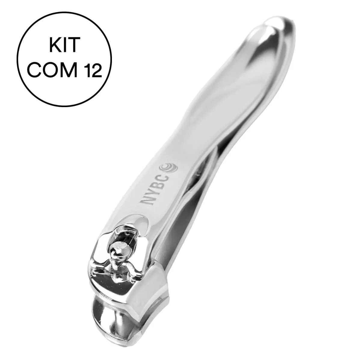 KIT 12 CORTADOR DE UNHAS LATERAL AçO CARBONO CROMADO NYBC