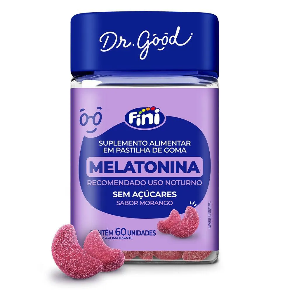 SUPLEMENTO MELATONINA 60 GOMAS FINI MORANGO - DR. GOOD