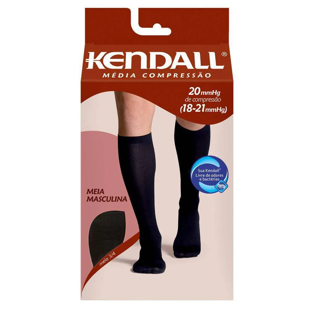 MEIA CURTA MASCULINA 3/4 KENDALL MéDIA COMPRESSãO PRETO G