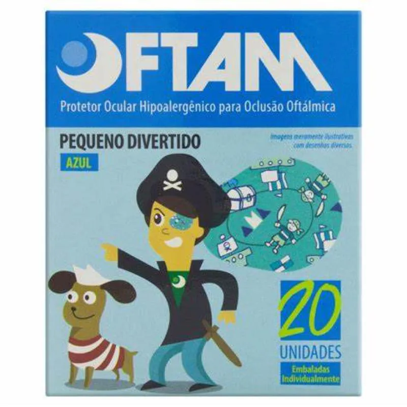 PROTETOR OCULAR PEQUENO OFTAM AZUL DIVERTIDO MASCULINO