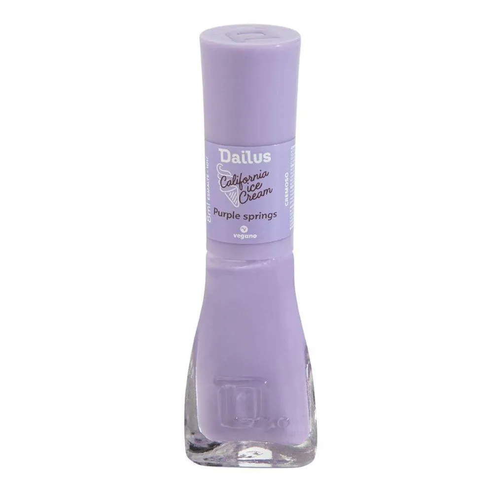 ESMALTE CALIFORNIA ICE CREAM PURPLE SPRINGS 9ML DAILUS LAVANDA PASTEL COM ALTA COBERTURA