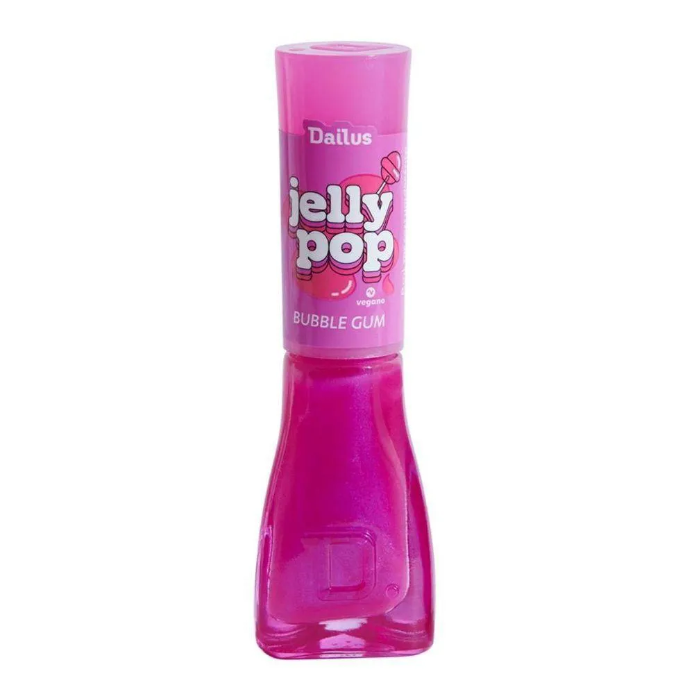 ESMALTE JELLY POP BUBBLE GUM 9ML DAILUS ROXO TRANSLúCIDO COM EFEITO HOLOGRáFICO