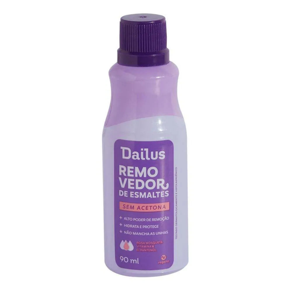 REMOVEDOR DE ESMALTE 120ML DAILUS REMOçãO EFICIENTE E CUIDADO COM AS UNHAS