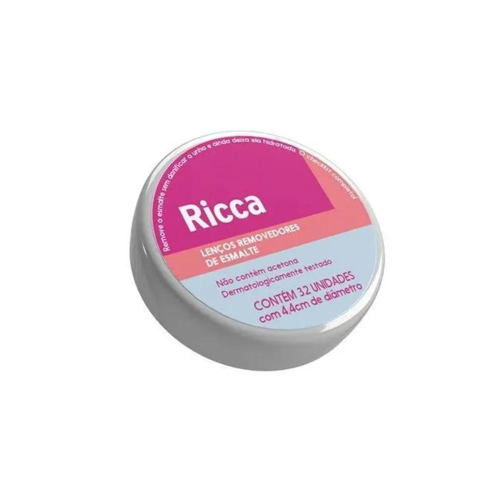 RICCA LENçO UMEDECIDO REMOVEDOR DE ESMALTE 32UN - SUPERIOR!