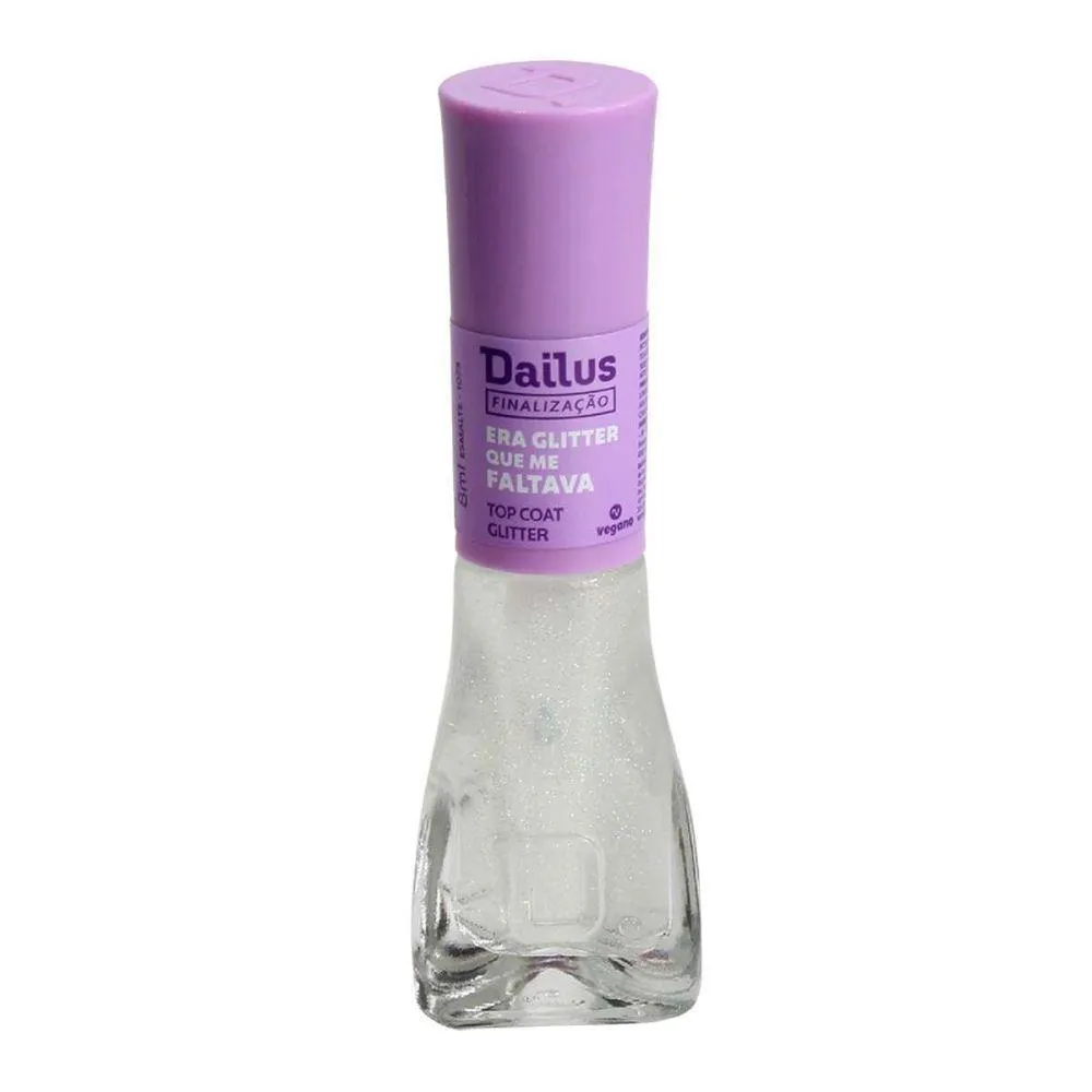 TOP COAT 9ML DAILUS ACABAMENTO BRILHANTE E PROTEçãO PARA O ESMALTE - ERA GLITTER QUE ME FALTAVA