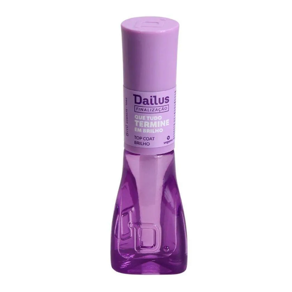 TOP COAT 9ML DAILUS ACABAMENTO BRILHANTE E PROTEçãO PARA O ESMALTE - QUE TUDO TERMINE EM BRILHO