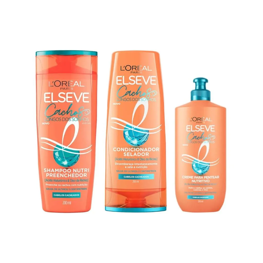 KIT ELSEVE CACHOS DOS SONHOS SH 200ML+COND 200ML+CR PENT