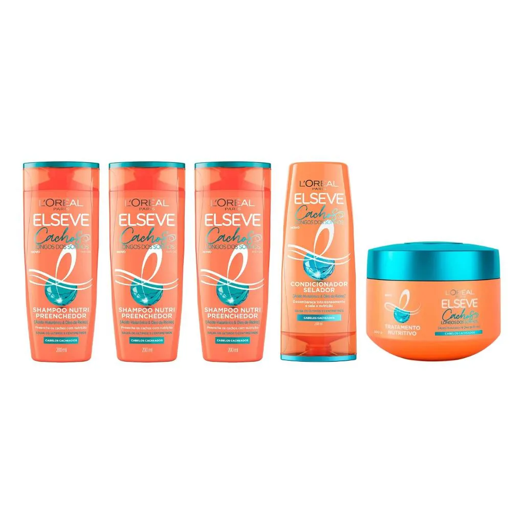 KIT ELSEVE CACHOS DOS SONHOS 3 SH 200ML+COND 200ML+MASC 300G