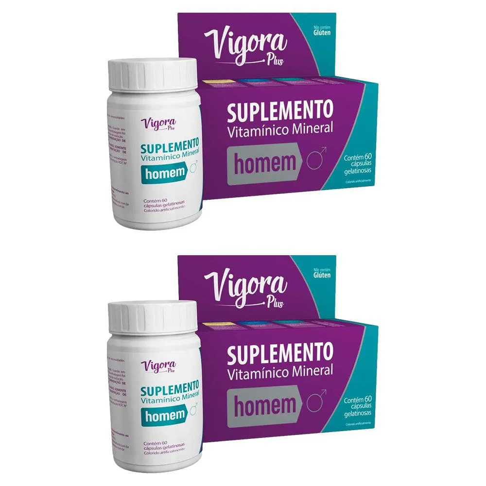 KIT 2 VIGORA PLUS HOMEM COM 60 CáPSULAS - PRATI