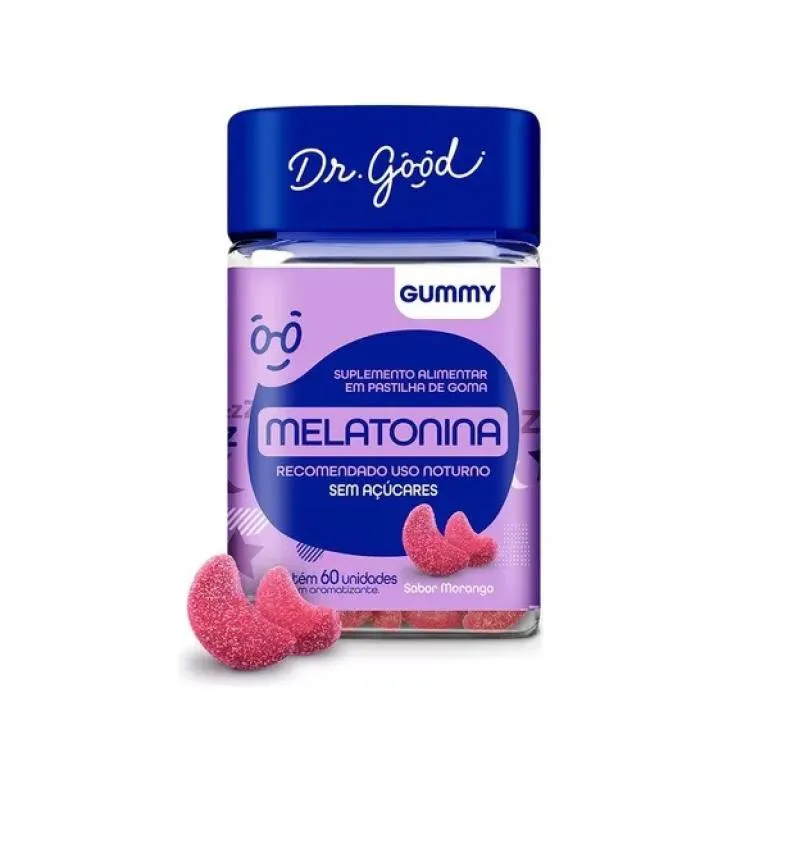 SUPLEMENTO MELATONINA FINI 60 GOMAS MORANGO - DR. GOOD