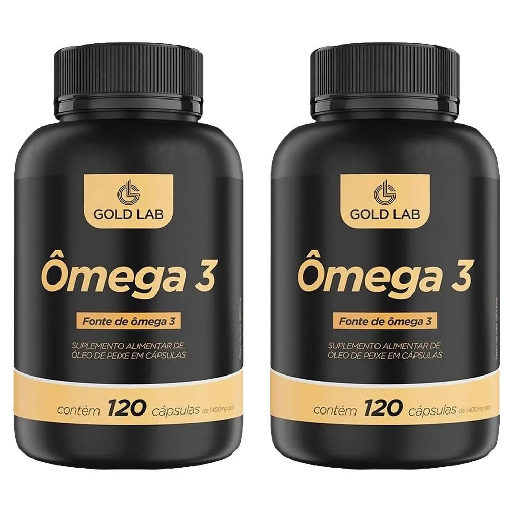 KIT 2 SUPLEMENTO ÔMEGA 3 1400MG 120CPS - GOLD LAB