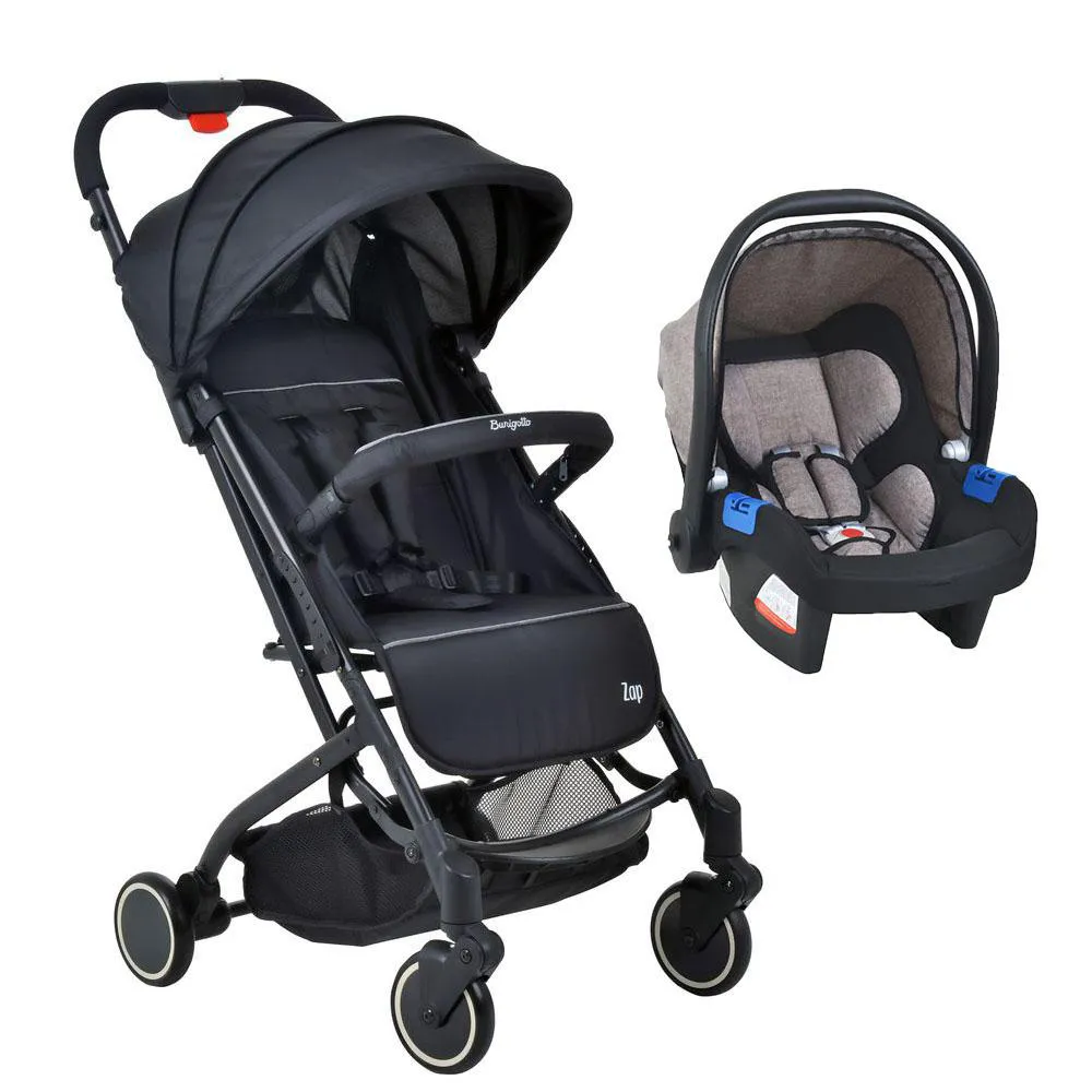 TRAVEL SYSTEM BURIGOTTO CARRINHO DE BEBê ZAP PRETO COM BEBê CONFORTO TOURING X CAPPUCCINO U Preto E Cappuccino
