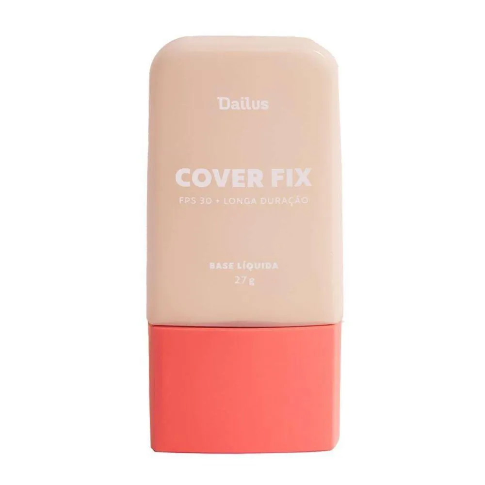 BASE LíQUIDA COVER FIX 30ML DAILUS COBERTURA PERFEITA E ALTA FIXAçãO D1 CLARO