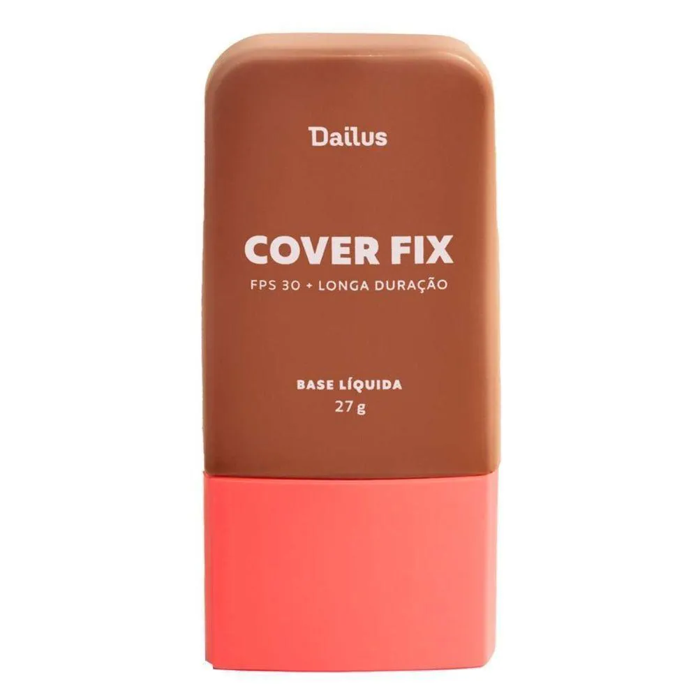 BASE LíQUIDA COVER FIX 30ML DAILUS COBERTURA PERFEITA E ALTA FIXAçãO D10 ESCURO