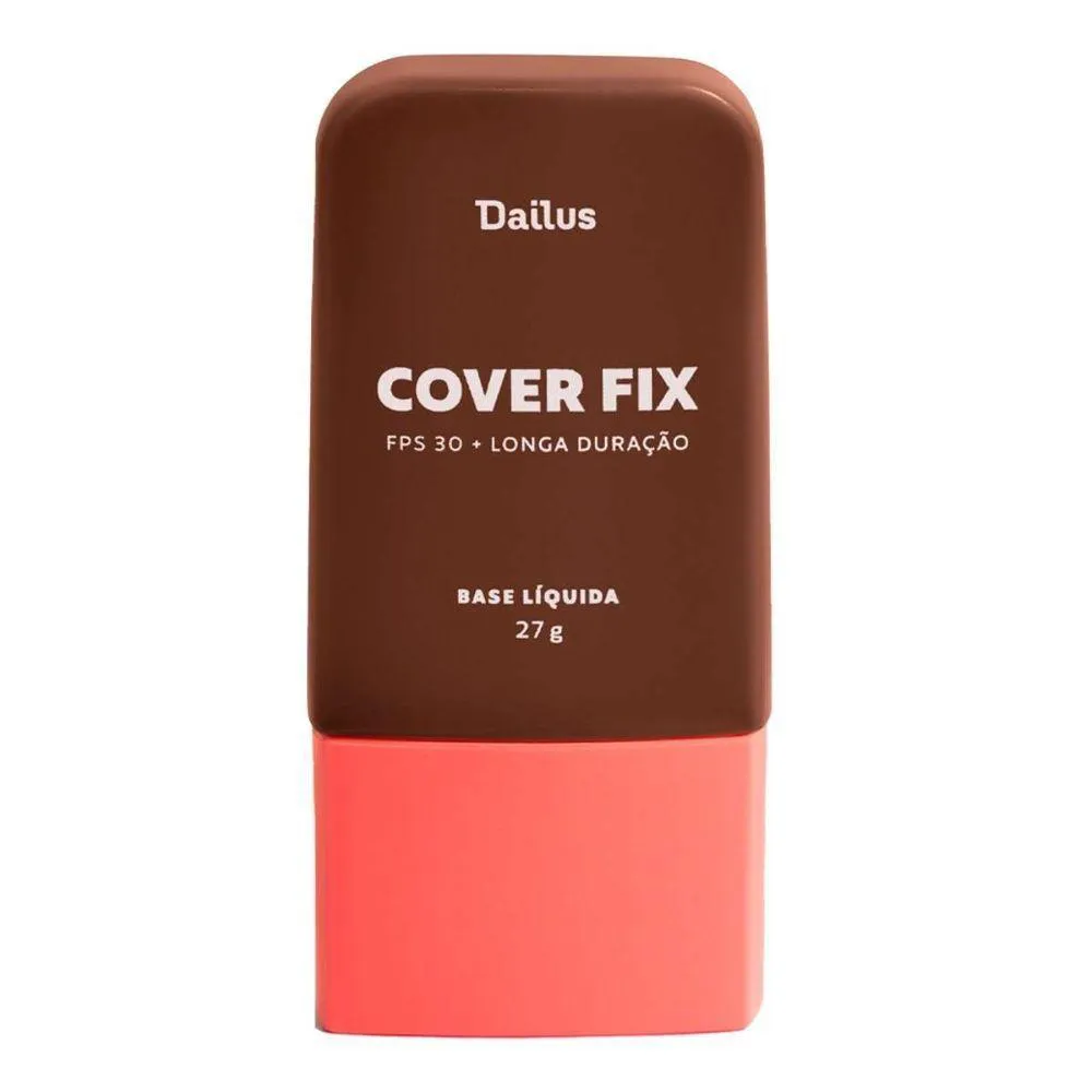 BASE LíQUIDA COVER FIX 30ML DAILUS COBERTURA PERFEITA E ALTA FIXAçãO D12 ESCURO