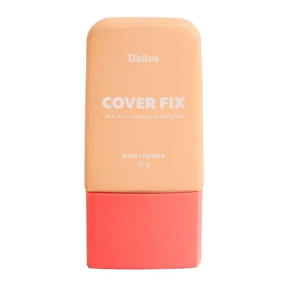 BASE LíQUIDA COVER FIX 30ML DAILUS COBERTURA PERFEITA E ALTA FIXAçãO D3 CLARO