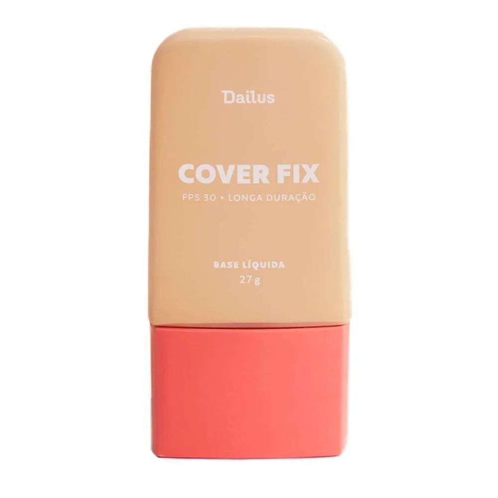 BASE LíQUIDA COVER FIX 30ML DAILUS COBERTURA PERFEITA E ALTA FIXAçãO D4 CLARO