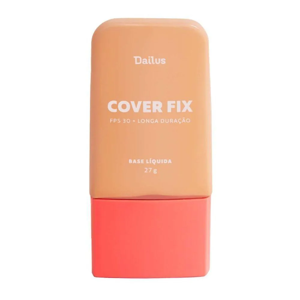 BASE LíQUIDA COVER FIX 30ML DAILUS COBERTURA PERFEITA E ALTA FIXAçãO D5 MéDIO