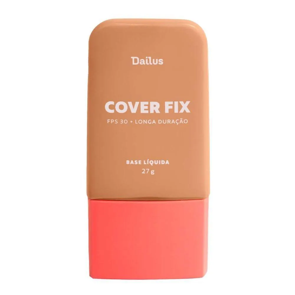 BASE LíQUIDA COVER FIX 30ML DAILUS COBERTURA PERFEITA E ALTA FIXAçãO D7 MéDIO