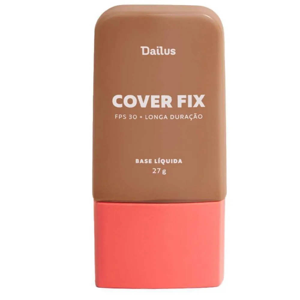 BASE LíQUIDA COVER FIX 30ML DAILUS COBERTURA PERFEITA E ALTA FIXAçãO D9 ESCURO