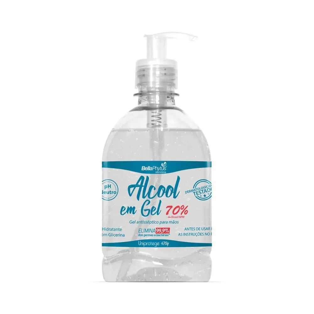 ÁLCOOL EM GEL 70% VáLVULA UNIPROTEGE 470G - BELLAPHYTUS