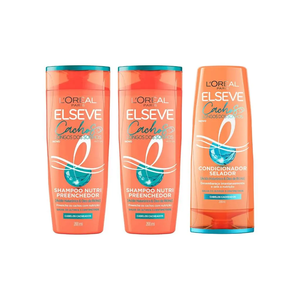 KIT ELSEVE CACHOS DOS SONHOS 2 SHAMPOO 200ML + 1 COND 200ML