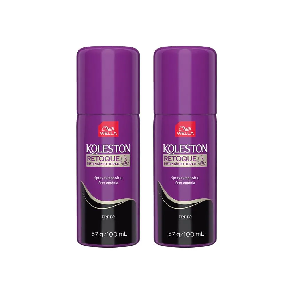 COLORAçAO KOLESTON RETOQUE SPRAY PRETO 100ML - 2UN