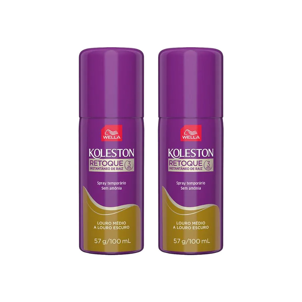 COLORAçAO KOLESTON RETOQUE SPRAY LOURO ESCURO 100ML - 2UN