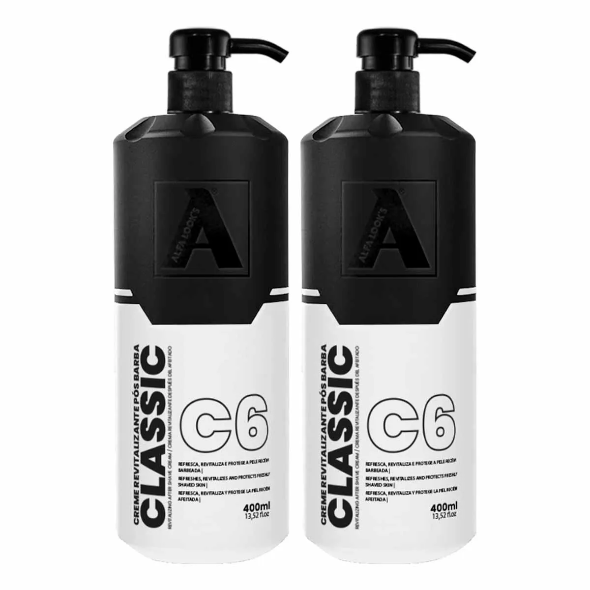 KIT 2X CREME PóS BARBA CLASSIC C6 350ML ORIGINAL ALFA LOOK&#039S