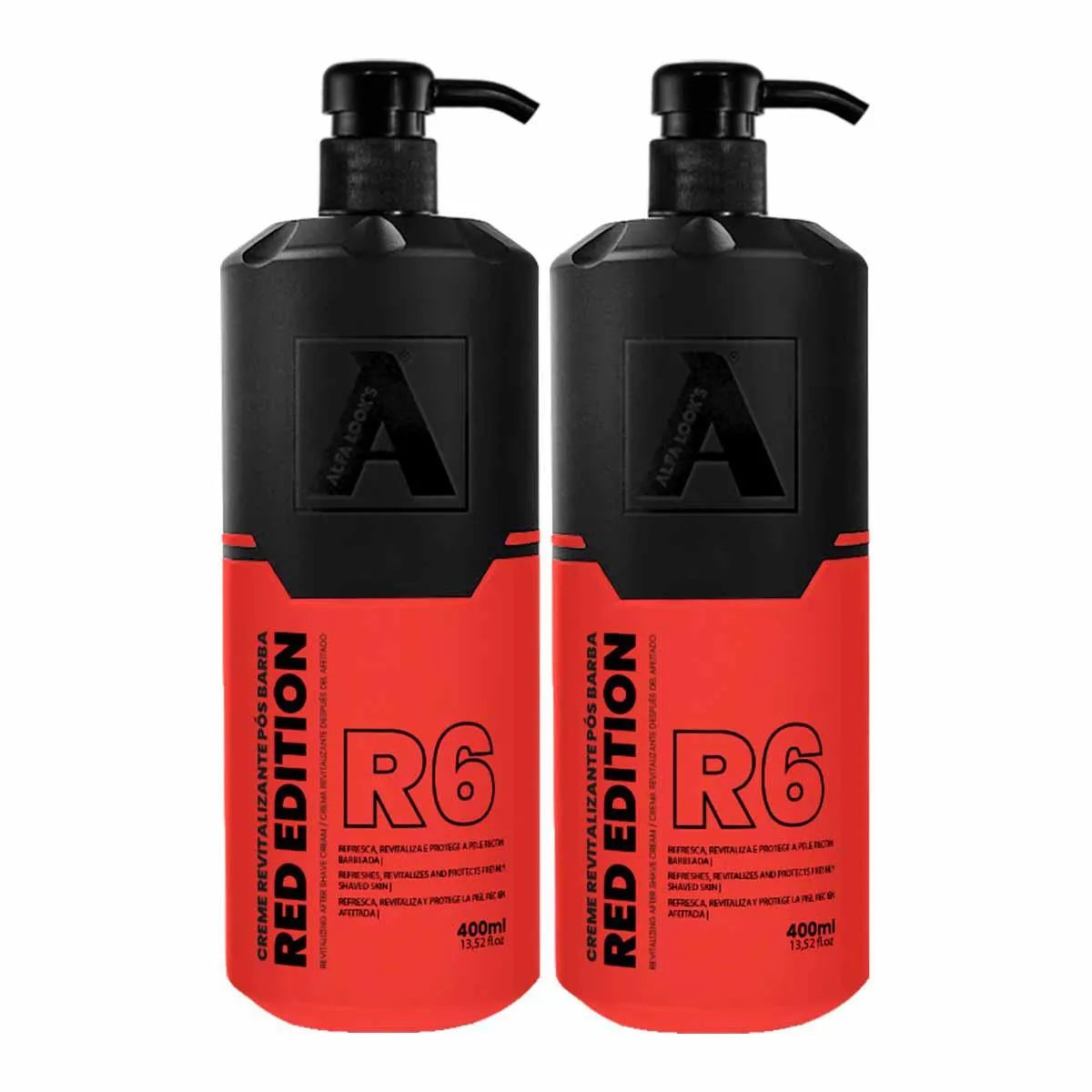 KIT 2X CREME PóS BARBA RED EDITION R6 350ML ALFA LOOK&#039S