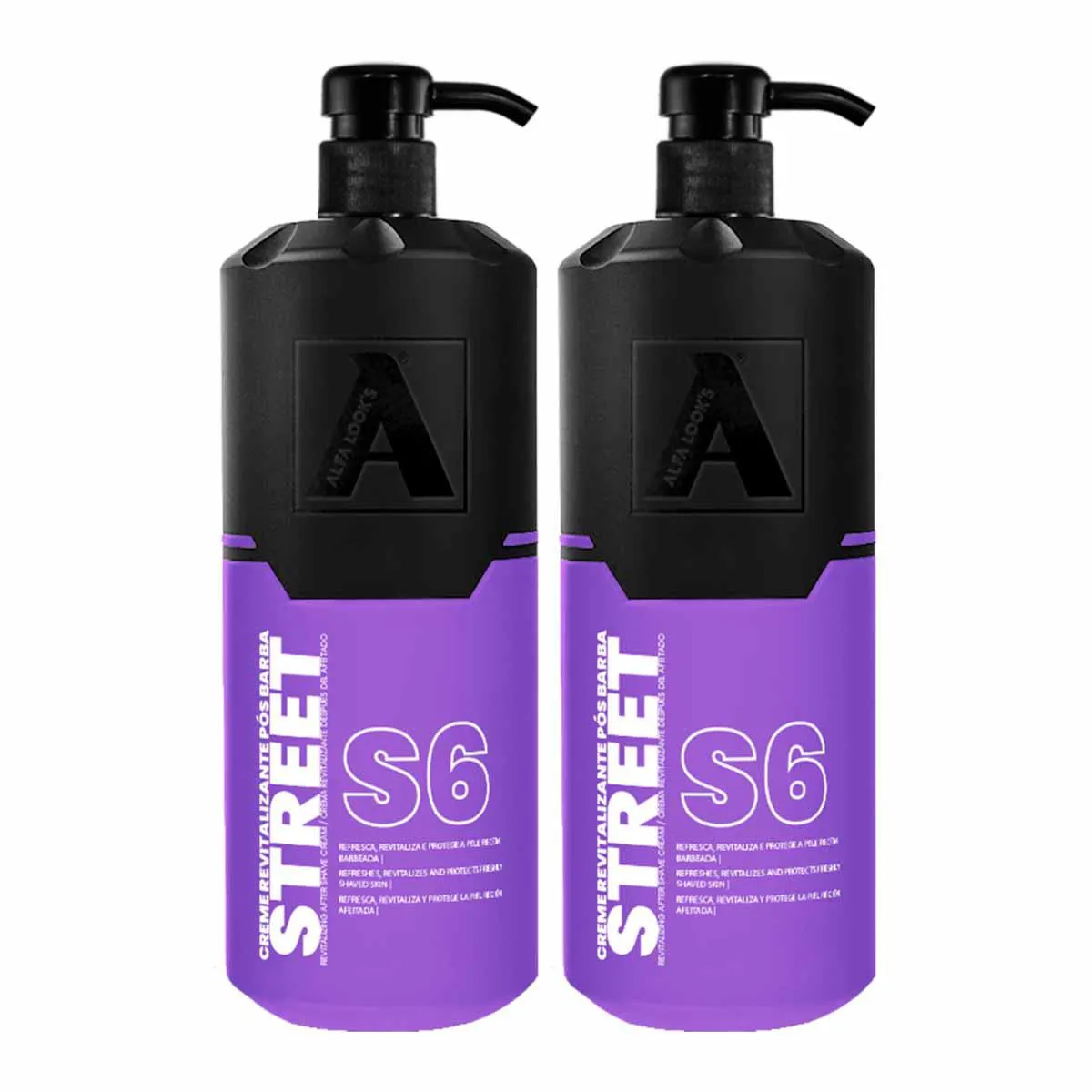 KIT 2X CREME PóS BARBA STREET S6 350ML ORIGINAL ALFA LOOK&#039S